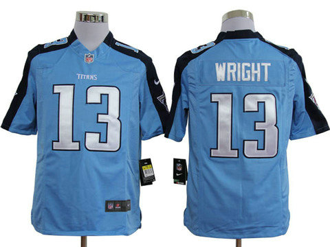 nfl Blue Nike Game jerseys Tennessee Titans 13 Wright L.